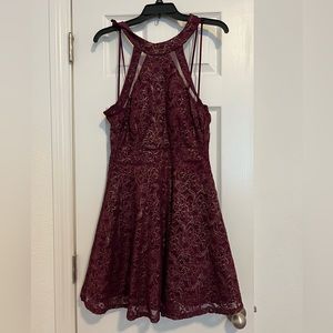 Maroon party dress. Great for a wedding or a prom!